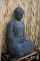 Sitzender Buddha, 75cm hoch, antikisiert 